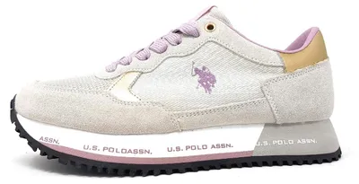 Immagine prodotto di Scarpe da ginnastica basse da donna US Polo, modello stringato, colore beige, adatte al tempo libero