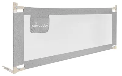 Produktbild von Primabobo CLASSIC Bettgitter 180 cm, höhenverstellbarer Rausfallschutz 70–98 cm, Grau