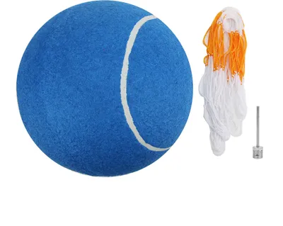 Produktbild von Großer aufblasbarer Tennisball 20cm blau weich sicher zum Signieren für Kinder Haustier