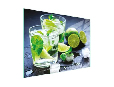 Produktbild von Schneidebrett Herdabdeckplatte Multiglasschneidplatte 30x22 cm Schiefer Limette