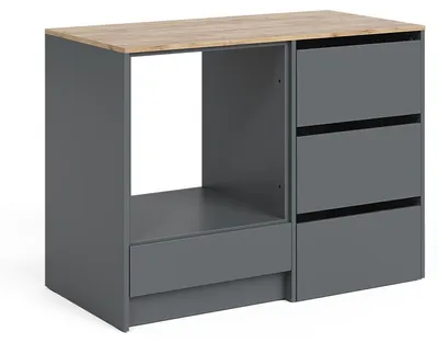 Zdjęcie produktu dla Szafka piekarnikowa Vicco Viktor Antracyt/Dąb goldkraft 116.8 cm z 4 praktycznymi szufladami, Model 62865