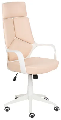 Produktbild von BELIANI Bürostuhl Pfirsichrosa u. Weiß Kunstleder Höhenverstellbar Drehbar mit Armlehnen Bremsbaren Rollen Modern Arbeitszimmer Drehstuhl Arbeitsstuhl