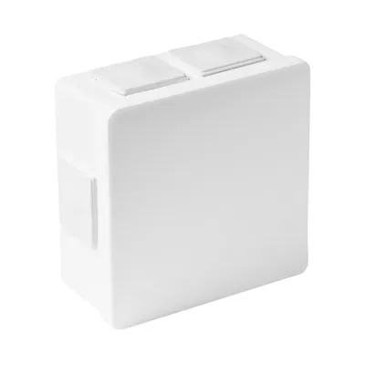 Produktbild von Aufputzdose, hermetisch, weiß, aufschnappbar, 86x86x40 IP55, Viplast 00201