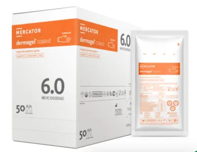 Produktbild von Chirurgische Handschuhe Mercator Dermagel Coated Latex Steril Größe 6 50 Paar