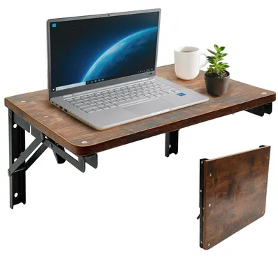 Imagen del producto de Mesa abatible de pared, 42x30 cm - Mesa plegable de madera para ahorrar espacio