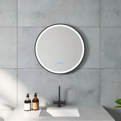 Produktbild von LED Runder Wandspiegel Badspiegel mit Beleuchtung Ø 60 cm Antibeschlag Touch Schalter Dimmbar