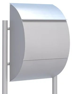 Produktbild von Standbriefkasten Jumbo in Grau Metallic mit Edelstahlklappe