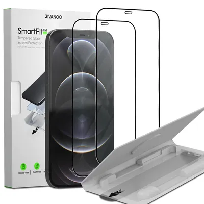 Obrázok produktu pre 2-balenie iPhone 12 Pro Ochranné sklo na displej - Tvrdené sklo | [Automatická inštalácia] - Bez bublín
