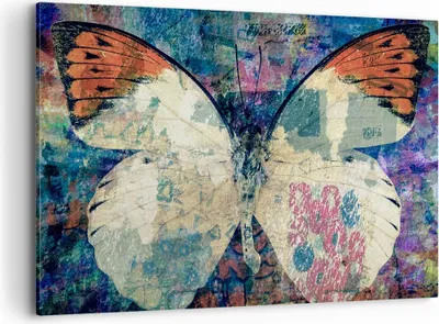 Produktbild von Bild auf Leinwand - Leinwandbild - Schmetterling Abstraktion - 120x80cm - Wand Bild - Wanddeko - Leinwanddruck - Bilder - Kunstdruck - Wanddekoration - Leinwand bilder - Wandkunst - AA120x80-3990