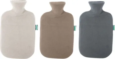 Produktbild von Sensiplast Wärmeflasche mit Bezug Gummi Wärmekissen Wärme Flasche 2L Beige