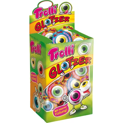 Produktbild von Trolli Glotzer penový cukor a ovocné gumové cukríky s náplňou 752g