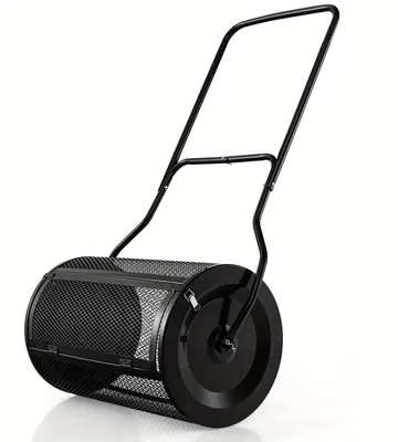Image de Épandeur de compost - Épandeur d'engrais - Épandeur de sable - Épandeur de semences - Chariot d'épandage pour jardin - Capacité de 76 litres