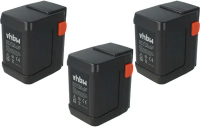 Produktbild von vhbw 3x Akku kompatibel mit Gardena AccuJet 18-Li (9333-20) Grasschere, Strauchschere Heckenschere Gartengeräte (3000mAh 18V Li-Ion)