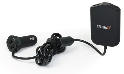Produktbild von Technaxx Family Car Charger TE14, Auto, Zigarettenanzünder, 5 V, 1,8 m, Schwarz