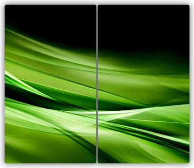 Produktbild von Tulup Glas-Herdabdeckplatte - 2x30x52cm - Glaskeramikkochfeld-Abdeckung Spritzschutz Zweiteilig Grüne Wellen