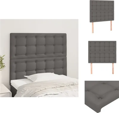 Immagine prodotto di vidaXL Testiere 2 pz. Grigio 80x5x78/88 cm in Pelle finta - Testate e piedi