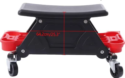 Obrázek produktu pro Mechanická stolička, přihrádky na nářadí, pojízdný design, černá