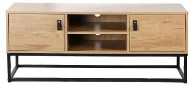 Produktbild von CALICOSY -  TV-Möbel Eiche Nachbildung 2 Türen und zentrale Ablage - L120 cm