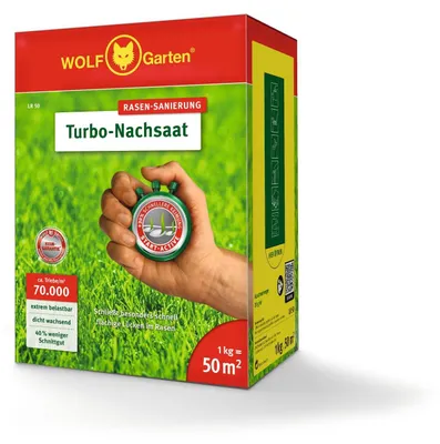Produktbild von WOLF-Garten Turbo-Nachsaat zur Rasensanierung LR50 (für 50 m2, hohe Dichte mit c