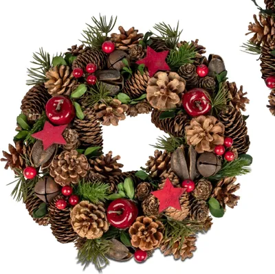 Produktbild von Deko Kranz Weihnachten Weihnachtskranz natur mit Zapfen 28cm