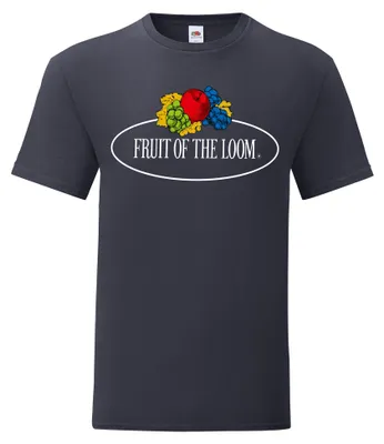 Produktbild von Fruit of the Loom Iconic 150 T-Shirt mit Vintage-Logo auf der Brust Farbe: deep navy - Vintage-Logo groß Größe: XL