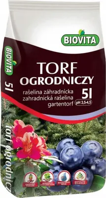 Obrázok produktu pre BIOVITA záhradná rašelina 5 l surovina Príprava kyslého substrátu