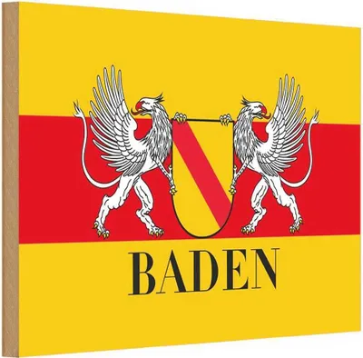 Produktbild von vianmo Holzschild 12x18 cm Baden Wappen Flagge Fahne