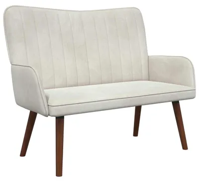 Obrázok produktu pre vidaXL Dvojmiestna pohovka, krémová, 115 x 61 x 87 cm, zamat (V)