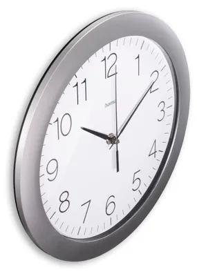 Produktbild von Hama Teneriffa, Wand, Analoge Uhr, Rund, Silber, Weiß, Kunststoff, Glas