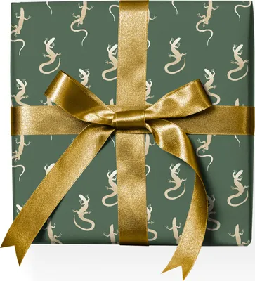 Produktbild von Cooles Eidechsen Grünes Geschenkpapier mit grafischen Eidechsen - G22133, 32 x 48cm