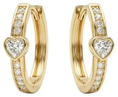 Produktbild von 375 Echtgold Creolen mit Herz Zirkonia Damen