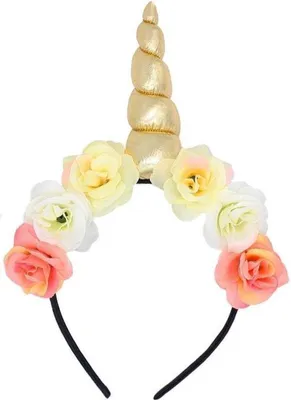 Produktbild von Go Go Gadget – Einhorn-Diadem mit Blumen – Gold
