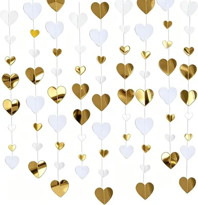Produktbild von Herz Girlande 8 m, 4 Stück, gold, für Hochzeit