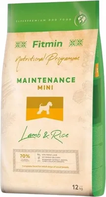 Productafbeelding van FITMIN MAINTENANCE Droogvoer voor kleine honden, smaak: lam en rijst, 12 kg