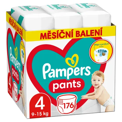 A box of Pampers baby diapers.