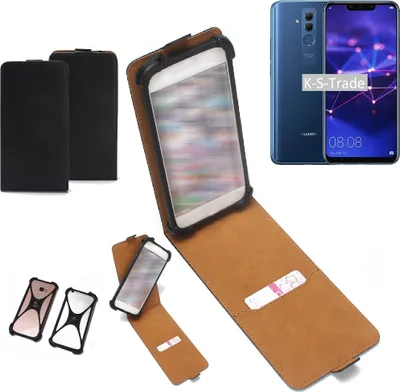 Produktbild von K-S-Trade Handyhülle Schutzhülle kompatibel mit Huawei Mate 20 Lite Case Cover Flip Style Bumper schwarz 1x