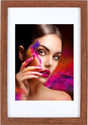 Produktbild von Holz Bilderrahmen Lifestyle Plexi Foto Rahmen Collage Wanddeko Poster HR-25 - Farbe: Braun | Format: 13x18