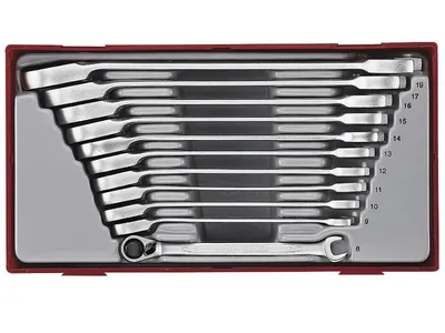 Produktbild von TengTools Ratschen-Ringgabelschlüsselsatz 186740106 1.34kg Chrom-Vanadium-Stahl