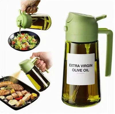 Produktbild von Glasflasche für Kochen - 470 ml - 18 x 8 x 8 cm - Dunkelgrün