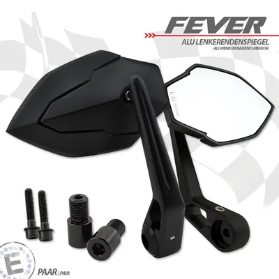 Produktbild von Lenkerendenspiegel FEVER schwarz M16 passend für Yamaha