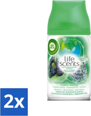 Produktbild von Air Wick Life Scents Lufterfrischer Nachfüller – Waldwasser – Automatisches Spray – 250 ml - Vorteilspack - 2 Stücke
