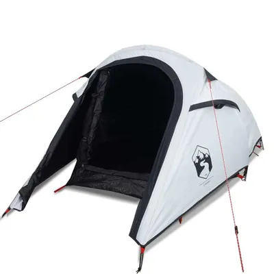 Produktbild von vidaXL Tunnel-Campingzelt 3 Personen Weiß Dunkel Wasserdicht