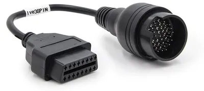 Zdjęcie produktu dla Kabel adapter Techstar®, aftermarket, kompatybilny z pojazdami użytkowymi IVECO, 38 pinów do OBD2 16 pinów