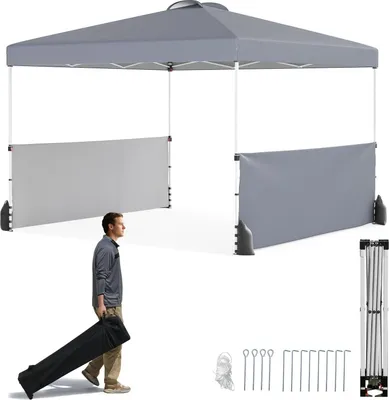 Produktbild von Faltpavillon 3x3m mit 2 Seitenwänden, Tasche, Grau