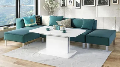 Produktbild von Design Couchtisch Tisch Aston stufenlos höhenverstellbar ausziehbar 120 bis 200cm Esstisch