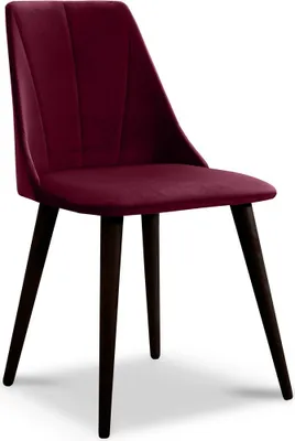 Productafbeelding van Eetkamerstoelen, set van 2, CAROS, massief beuken-wengé hout, stof, bordeauxrood