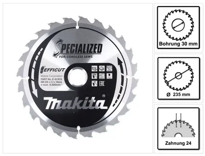 Obrázek produktu pro Pilový kotouč Makita EFFICUT 235 235 x 30 mm - 24 zubů