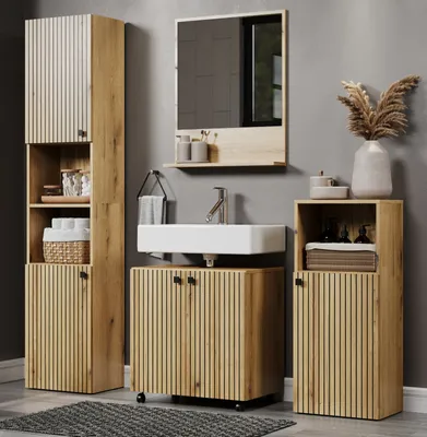 Produktbild von Badmöbel Set "Bliss" in Evoke Eiche Badkombination 4-teilig 160 x 190 cm