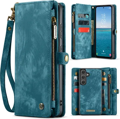 Produktbild von Samsung Galaxy S25 FE Hülle - CaseMe 008 2-in-1 Klapphülle & Back Cover mit Brieftasche - Blau