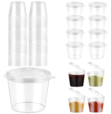 150 kleine Plastikdosen mit Deckel, 25 ml, auslaufsicher, wiederverwendbar